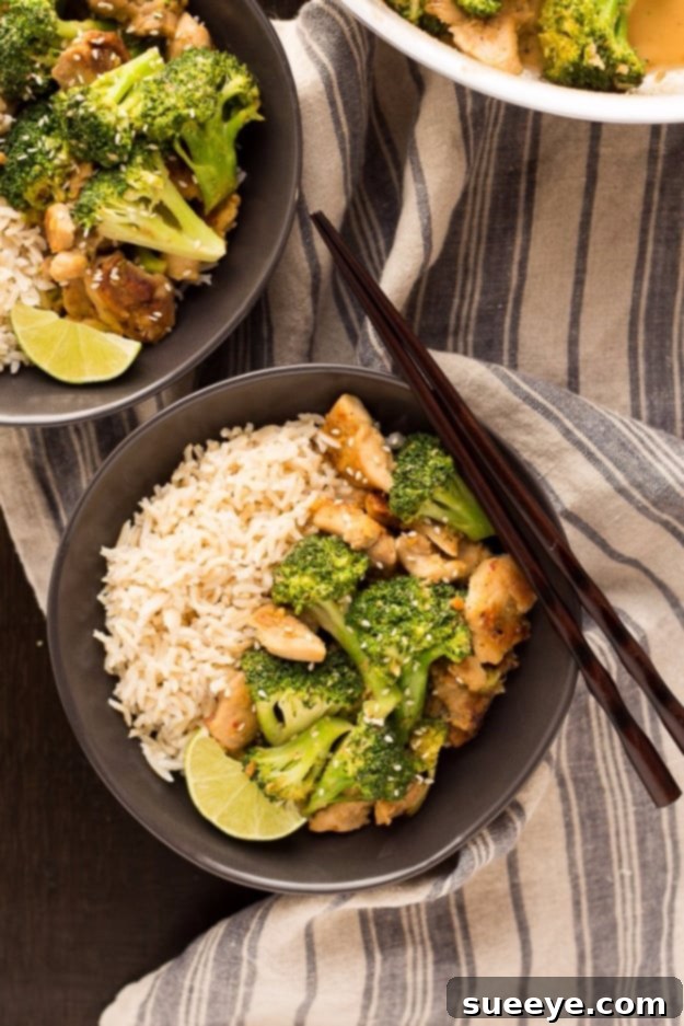 Peanut Sauce Chicken Bowls - Savory & Quick Peanut Sauce Chicken And Broccoli Bowls - balanced and flavorful dinner