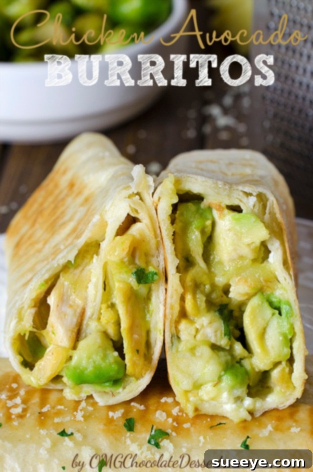 Chicken Avocado Burritos - Flavorful & Filling Chicken Avocado Burritos - hearty and customizable healthy meal