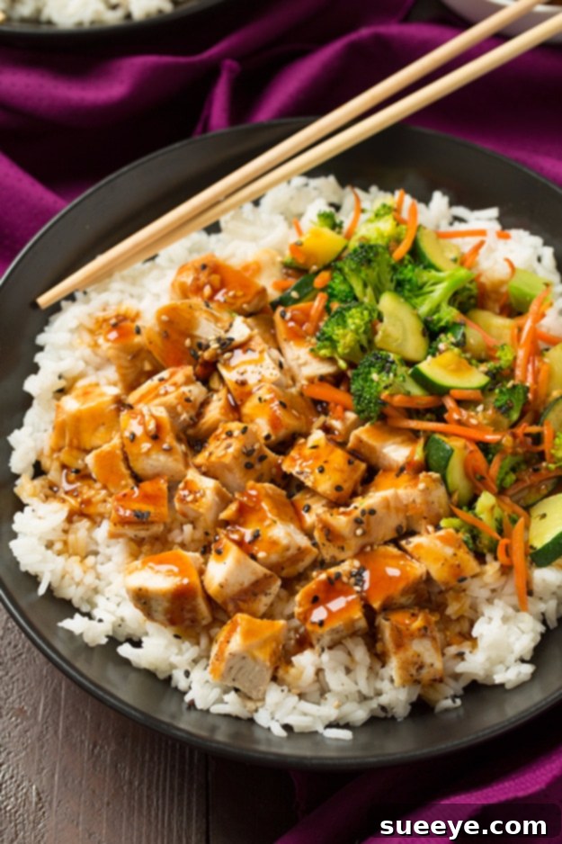 Teriyaki Grilled Chicken Bowls - Healthy BBQ Teriyaki Grilled Chicken and Veggie Rice Bowls - healthy and flavorful grilled dinner