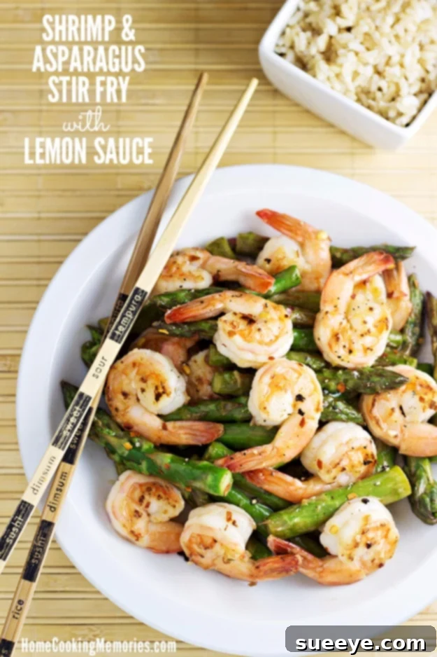 Shrimp & Asparagus Stir Fry - Lemon Infused Shrimp and Asparagus Stir Fry with Lemon Sauce - quick and zesty weeknight dinner
