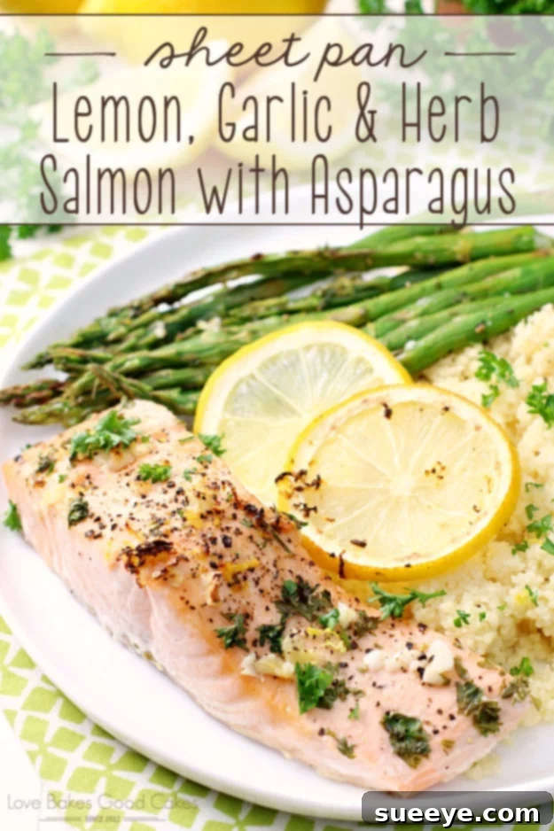 Sheet Pan Salmon & Asparagus - Lemon-Garlic Bliss Sheet Pan Lemon Garlic Herb Salmon with Asparagus - fast and healthy seafood dinner