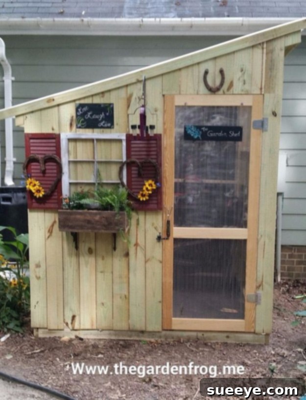 DIY Fence Picket Garden Shed - Outdoor Storage Handmade garden shed constructed from reclaimed fence pickets for rustic appeal
