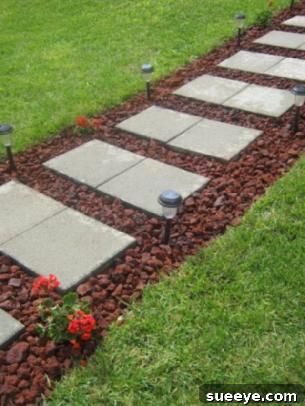 Defined Walkway - Garden Path Ideas Elegant, defined and streamlined garden walkway enhancing landscape design