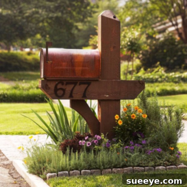 Mailbox Garden - Front Yard Landscaping Beautiful mailbox garden enhancing front yard curb appeal with colorful flowers