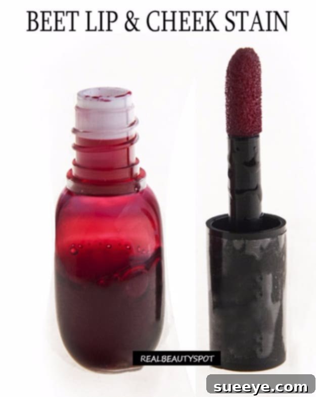 Homemade Natural Lip and Cheek Stain DIY Natural Lip and Cheek Stain in a small container