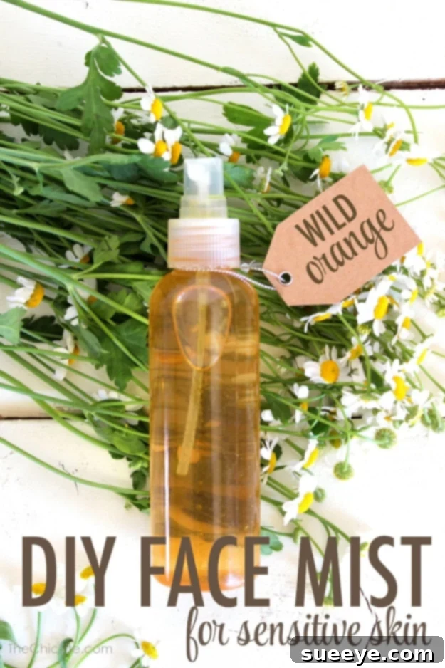 Homemade Face Mist for Sensitive Skin DIY Face Mist for sensitive skin in a spray bottle