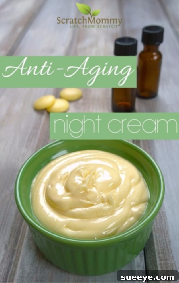 Homemade Anti-Aging Night Cream Anti-Aging Night Cream in a small jar