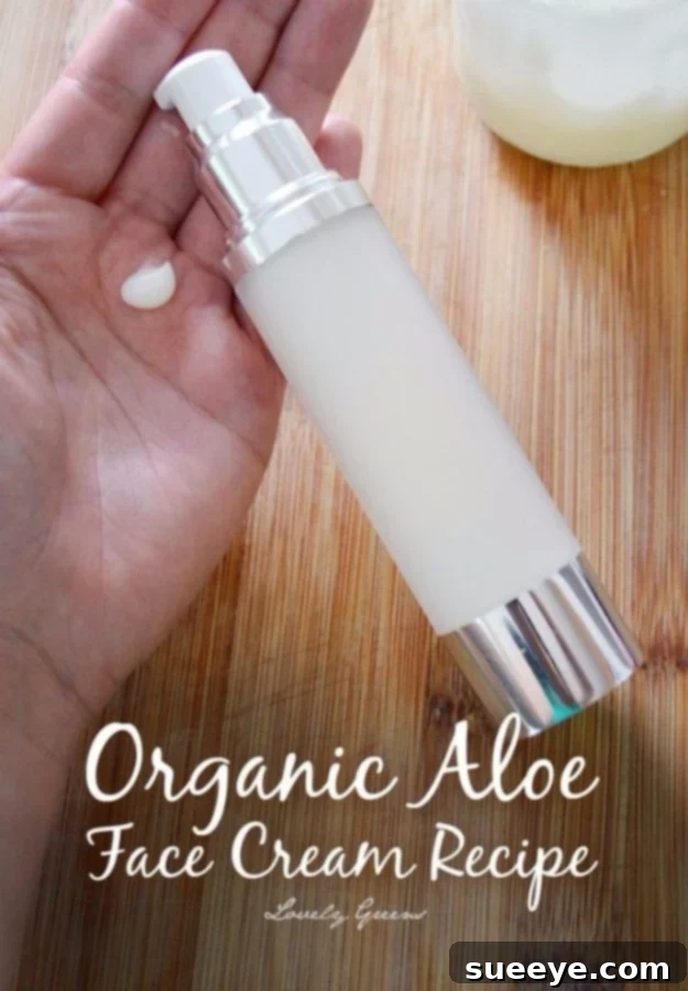 Homemade Organic Aloe Face Cream Organic Aloe Face Cream in a small jar
