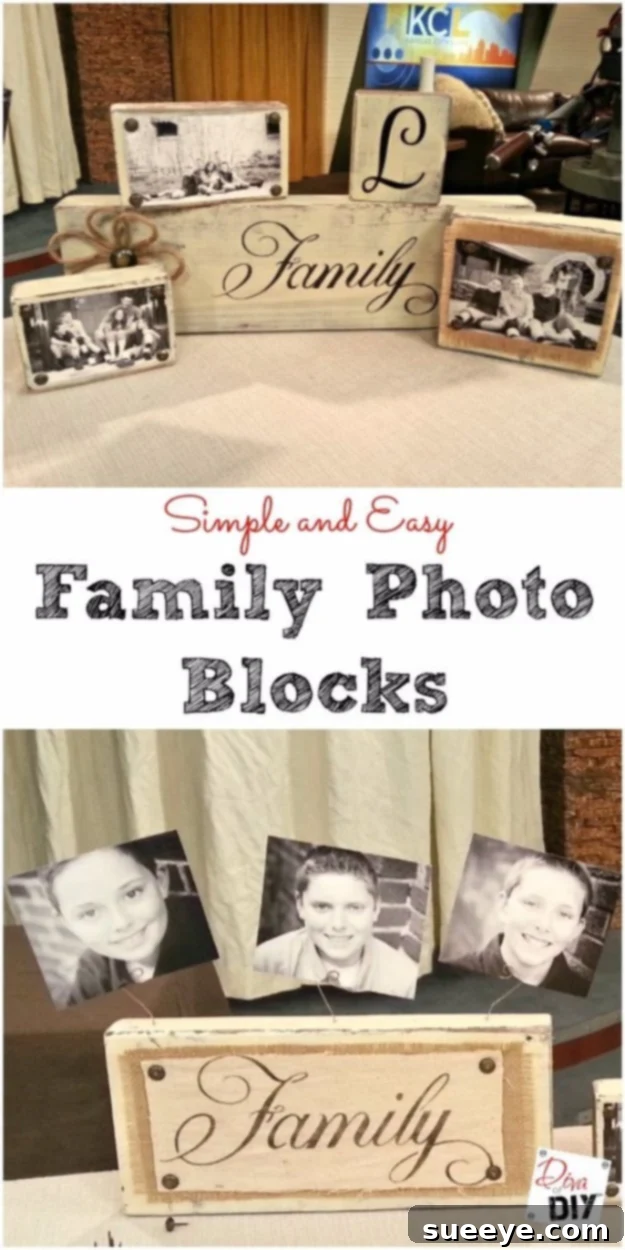 Handmade Photo Blocks: Versatile and charming photo display for any surface Collection of Handmade Photo Blocks displaying various images