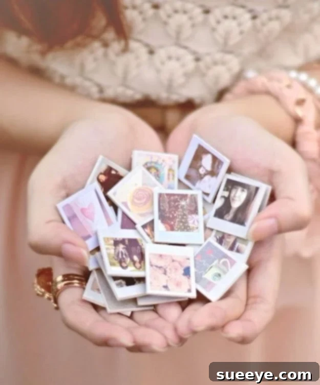 Photo Mini Magnets: Adorable and versatile tiny photo displays Collection of small Photo Mini Magnets on a metallic surface