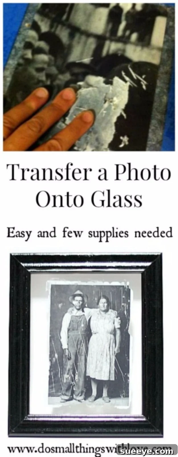 Photo Transfer Onto Glass: Ethereal and delicate photo display Transparent Photo Transfer Onto Glass jar showing a subtle image