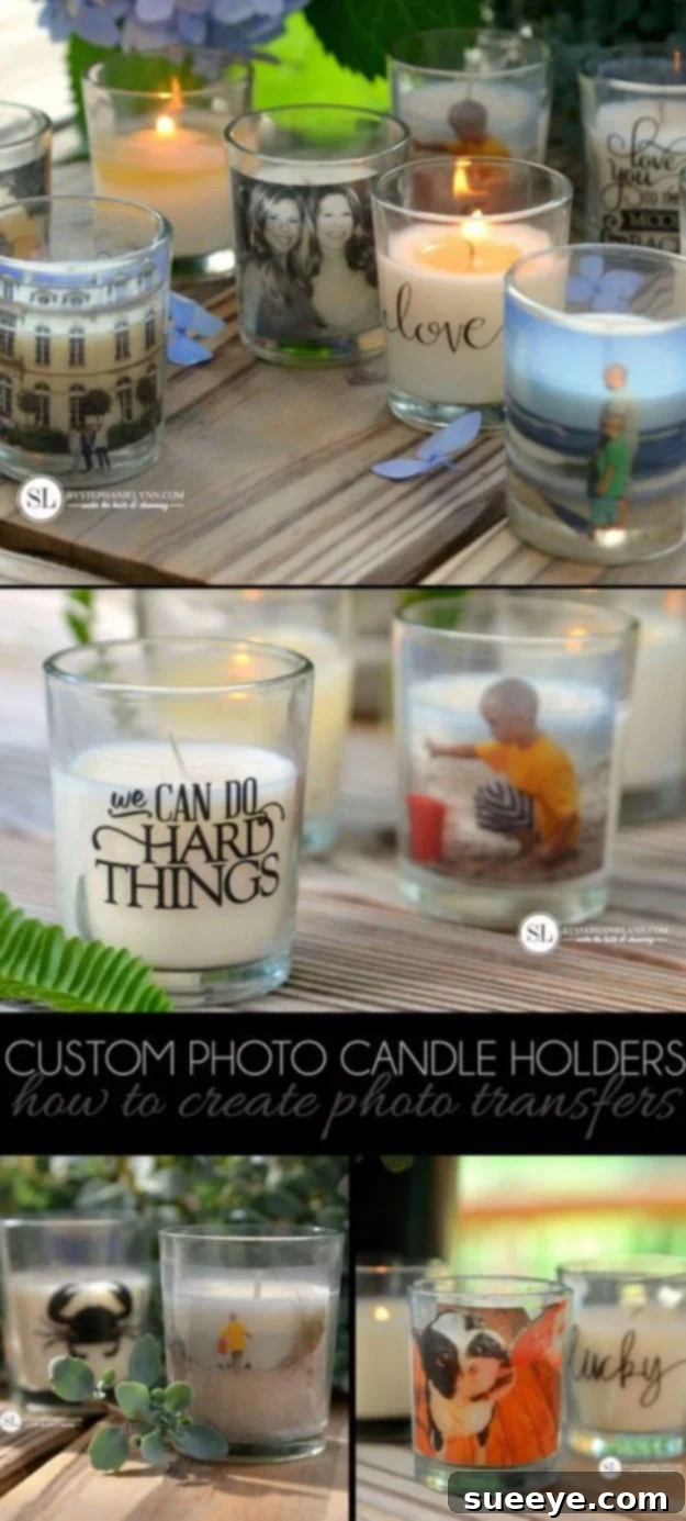 Custom Photo Candle Holders: Personalized ambiance and memory display Elegant Custom Photo Candle Holders casting a warm glow