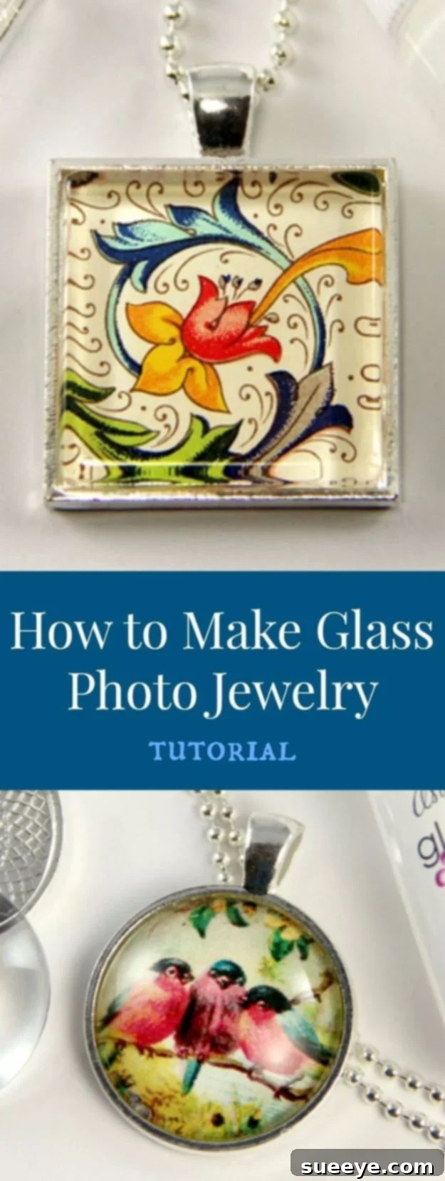 Glass Photo Jewelry: Elegant and personal wearable memories Exquisite Glass Photo Jewelry pieces, including pendants and earrings