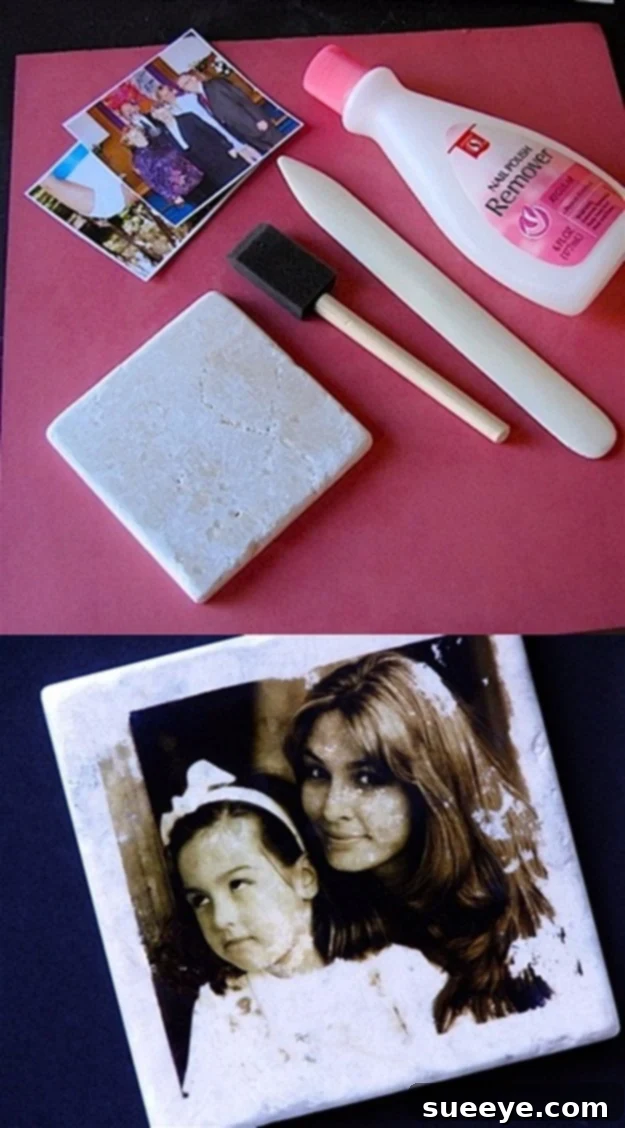 Photo Tile Transfer: Durable and decorative photo art for home Decorative Photo Tile Transfer with an image embedded on a ceramic tile