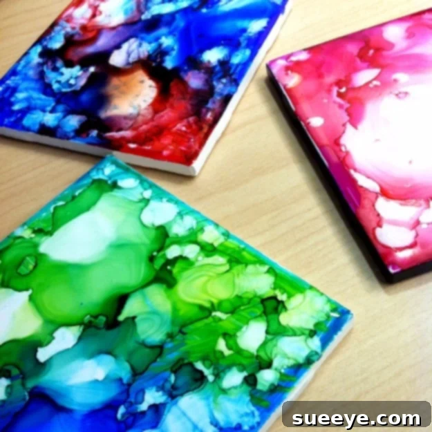 DIY Sharpie Coasters from ceramic tiles