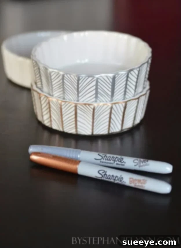 Permanent Marker Embellished Dishes