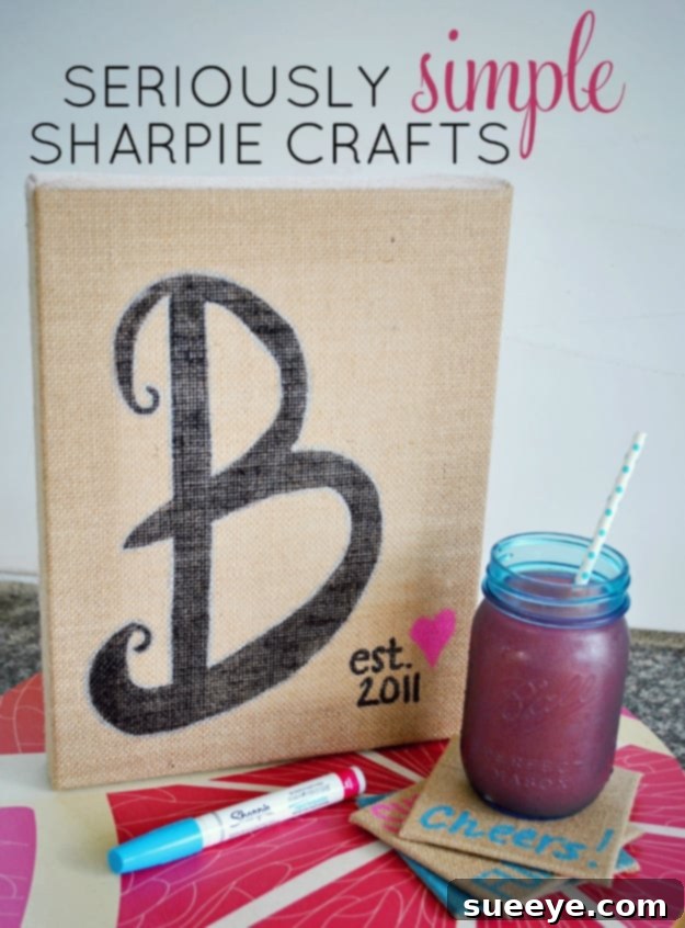 Sharpie Burlap Home Decor