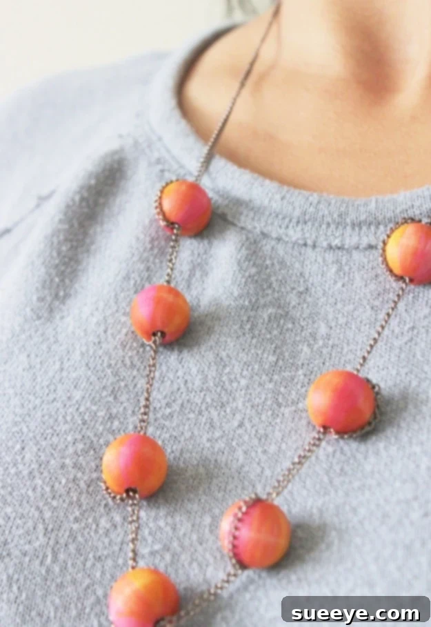 Sharpie Decorated Beaded Necklace