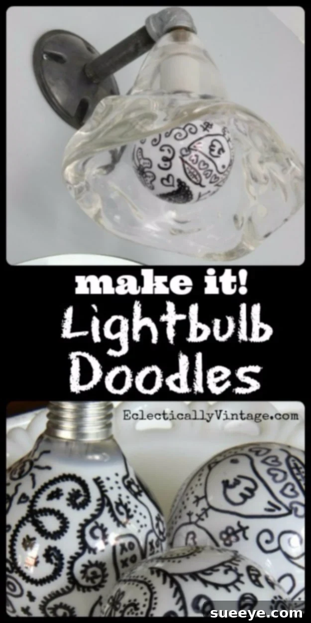 Sharpie Doodled Lightbulbs