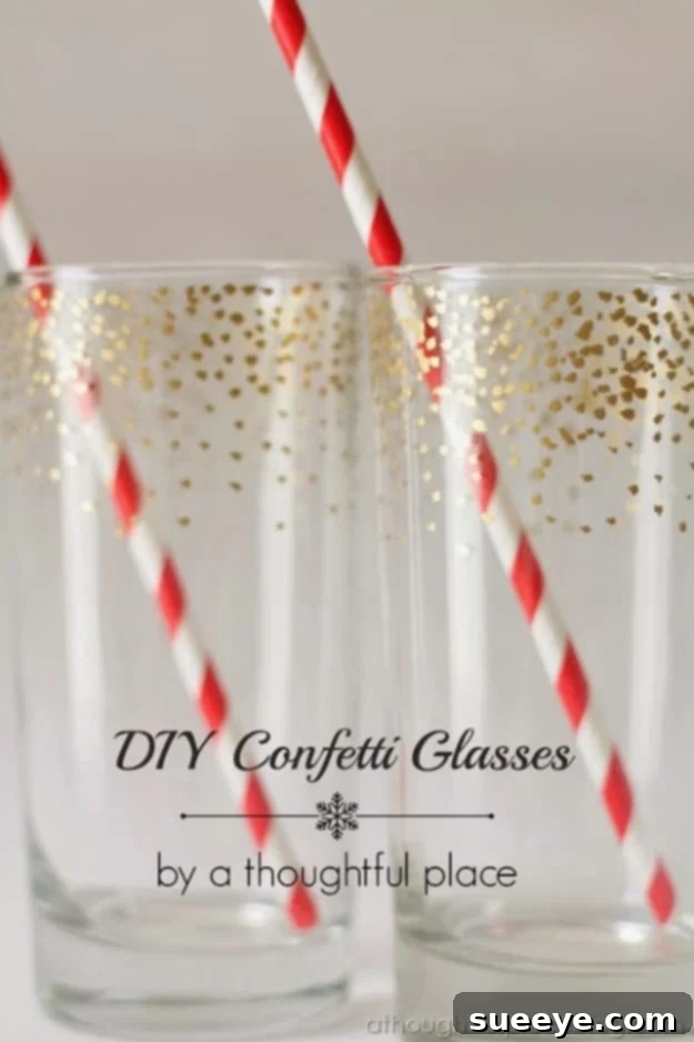 DIY Gold Confetti Dot Glass with Sharpie