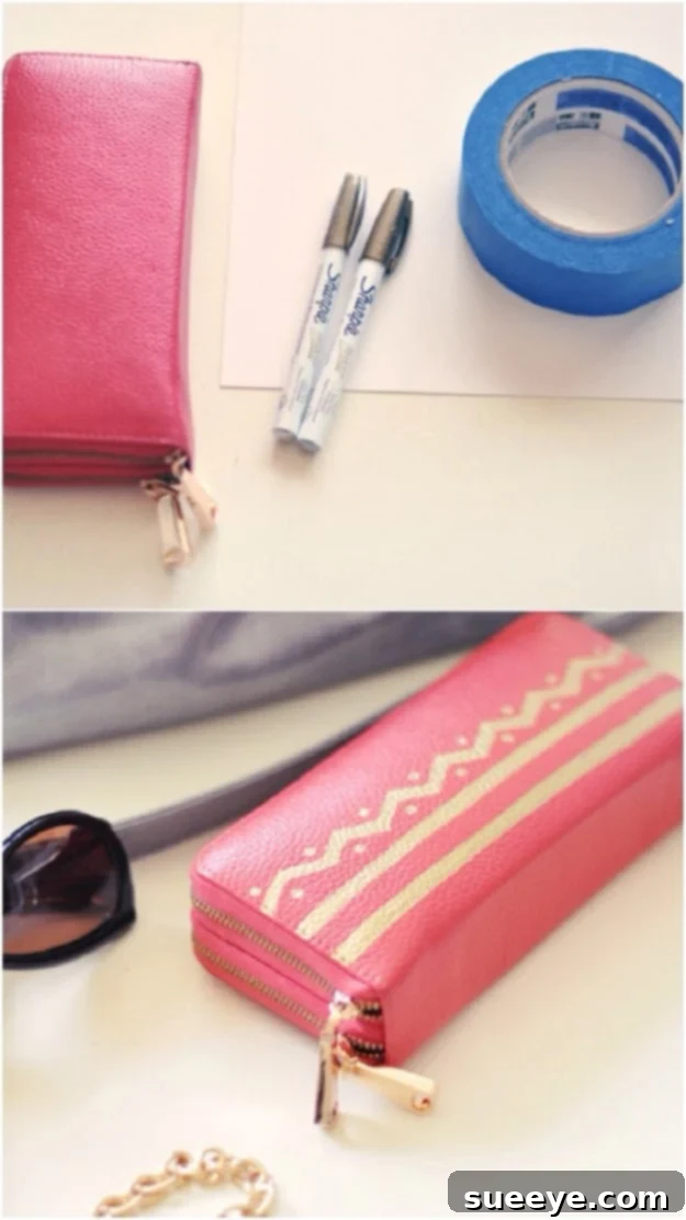 Sharpie Chevron Wallet design