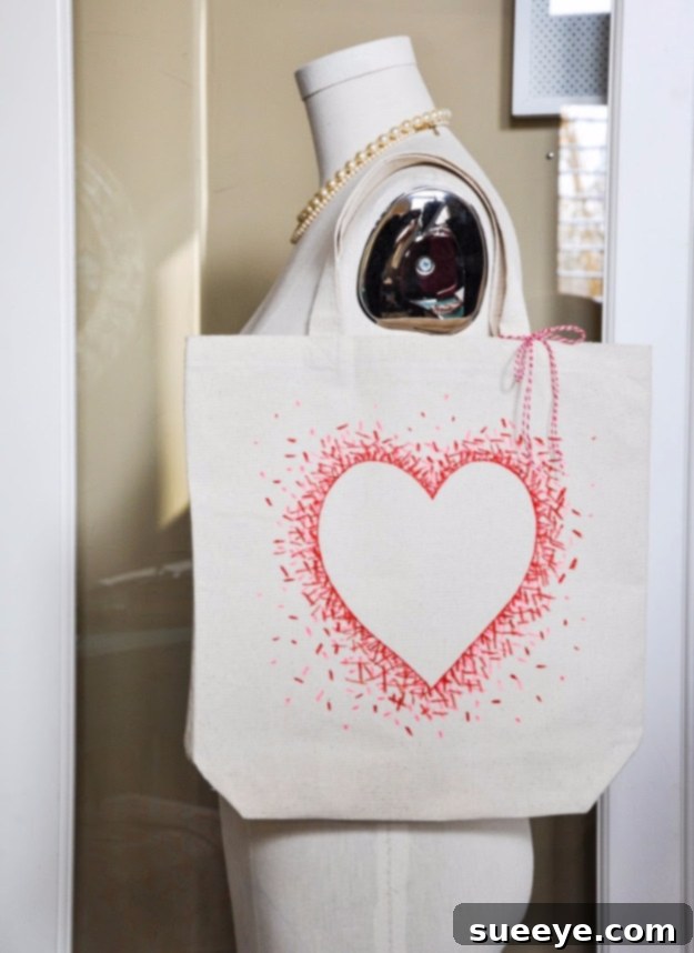 Negative Space Heart Bag with Sharpies