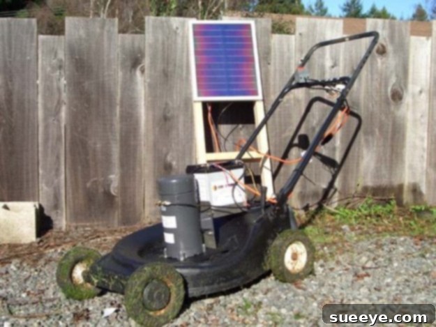 DIY Solar Charged Lawnmower Solar Charged Lawnmower for eco-friendly lawn care