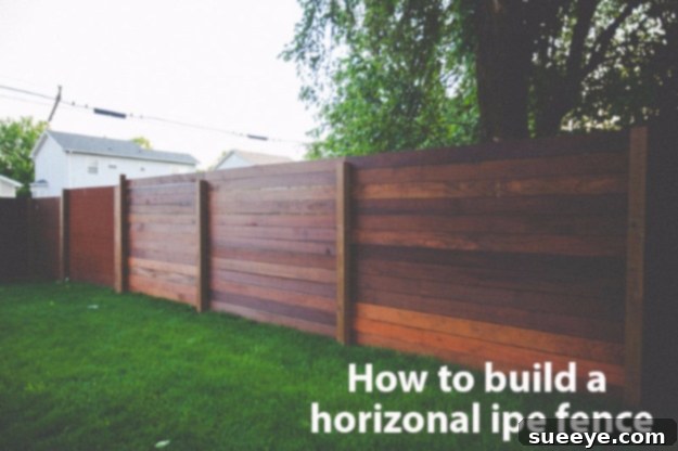 Horizontal Ipe Fence Project Luxurious horizontal Ipe fence for ultimate durability and style