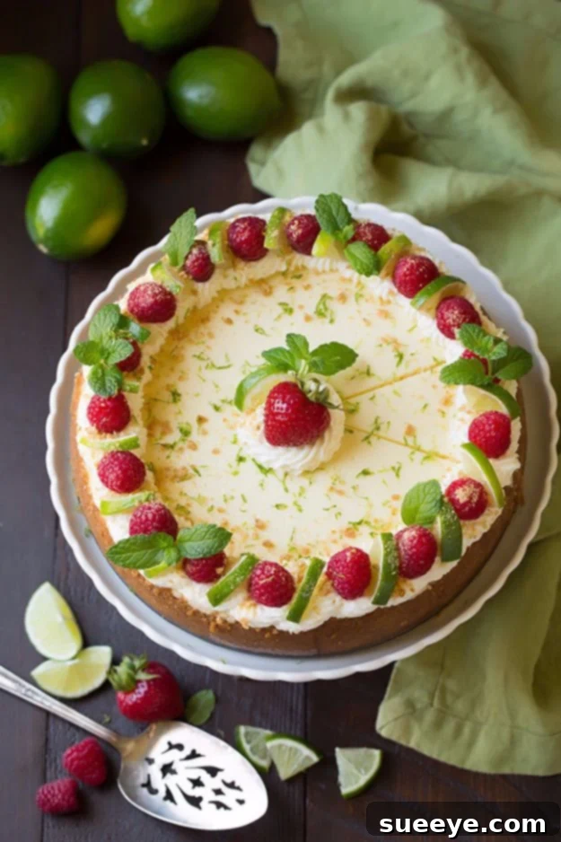 Easy Key Lime Cheesecake: A Zesty Dessert Idea Tangy Key Lime Cheesecake Recipe, perfect for a refreshing dessert