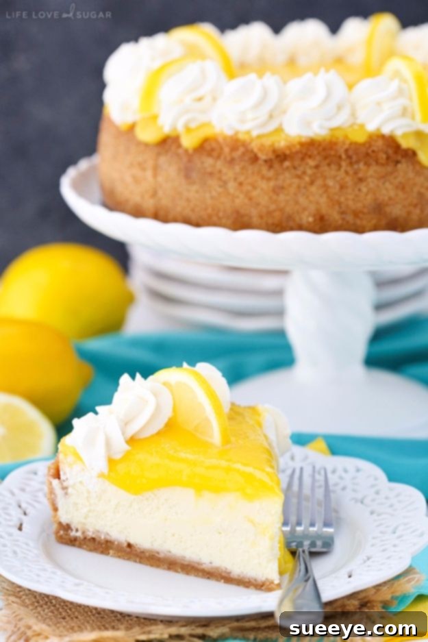 Easy Lemon Cheesecake Recipe: Bright & Tangy Zesty and refreshing Lemon Cheesecake, a perfect citrus dessert