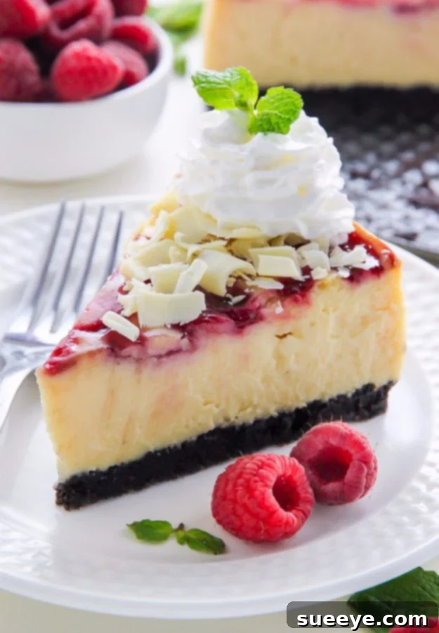 White Chocolate Raspberry Cheesecake: A Luxurious Dessert Decadent White Chocolate Raspberry Cheesecake, ideal for special occasions