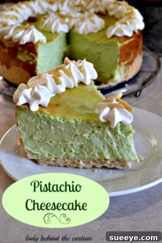 Pistachio Cheesecake: Unique Dessert Recipe Elegant Pistachio Cheesecake with subtle nutty flavor