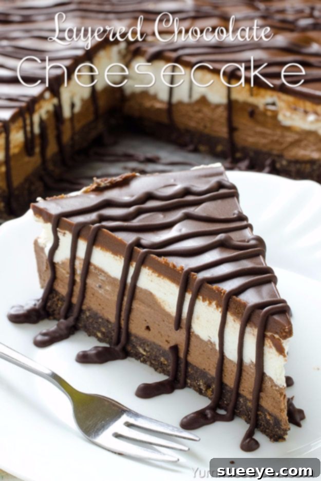 Layered Chocolate Oreo Cheesecake: Ultimate Dessert Decadent Layered Chocolate Cheesecake with Oreo Crust, a chocolate lover's dream
