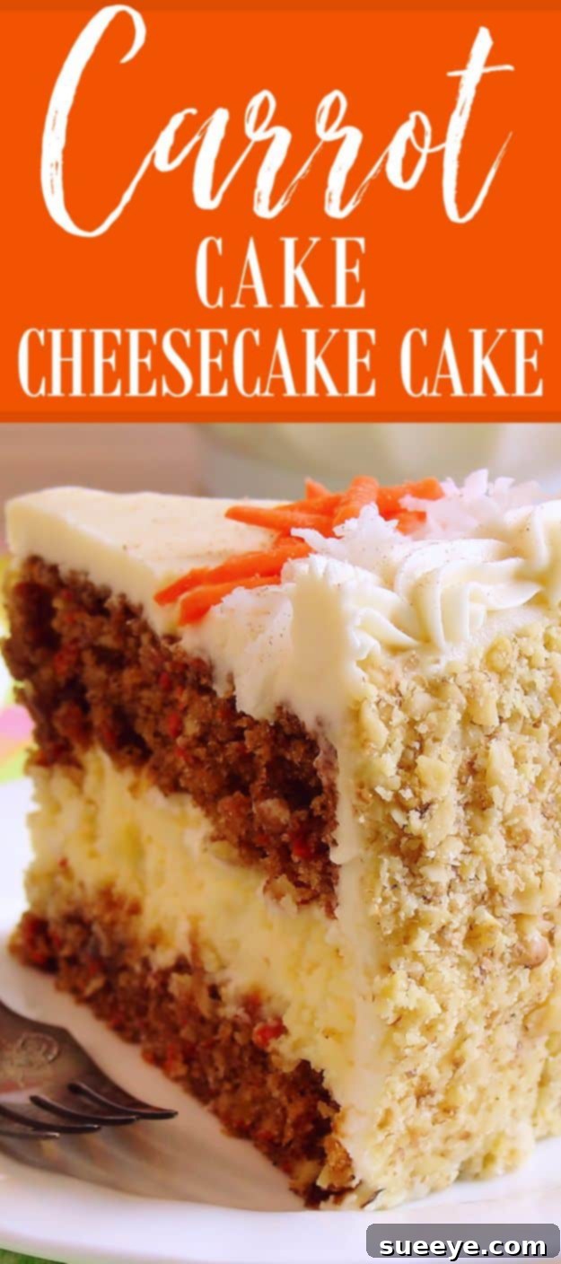 Carrot Cake Cheesecake: Best Fusion Dessert Exquisite Carrot Cake Cheesecake with spiced carrot cake and creamy cheesecake layers