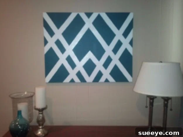 DIY Canvas Painting Ideas - Geometric Canvas Painting - Cool and Easy Wall Art Ideas You Can Make On A Budget #painting #diyart #diygifts Geometric Canvas Painting - Modern DIY Wall Art