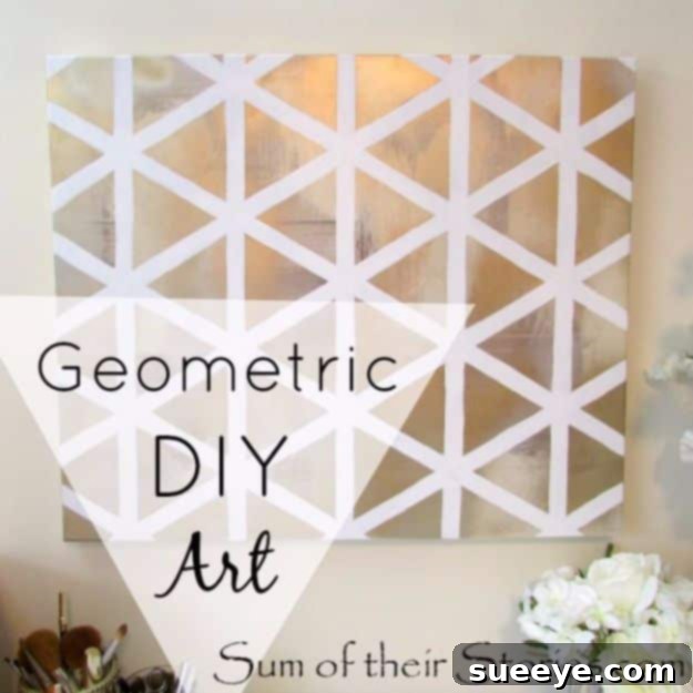 DIY Canvas Painting Ideas - Geometric DIY art - Cool and Easy Wall Art Ideas You Can Make On A Budget #painting #diyart #diygifts Geometric DIY Art - Bold Modern Canvas Painting
