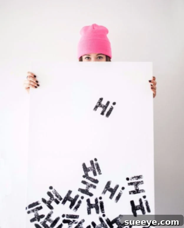 DIY Painting Ideas For Beginners - DIY Art Hi Painting - Simple Wall Art Ideas Simple Word Art Canvas - Easy DIY Painting Ideas for Beginners