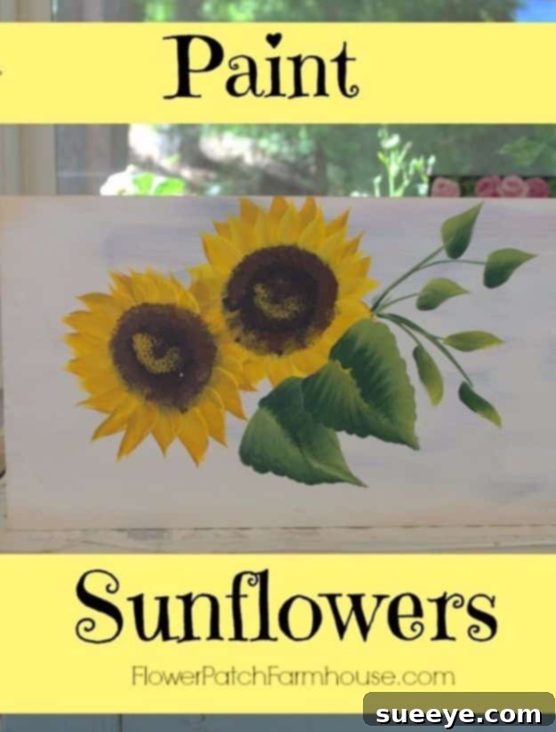 DIY Canvas Painting Ideas - Simple And Easy Sunflowers - Cool and Easy Wall Art Ideas You Can Make On A Budget #painting #diyart #diygifts Simple and Easy Sunflowers - Cheerful Floral Canvas Art