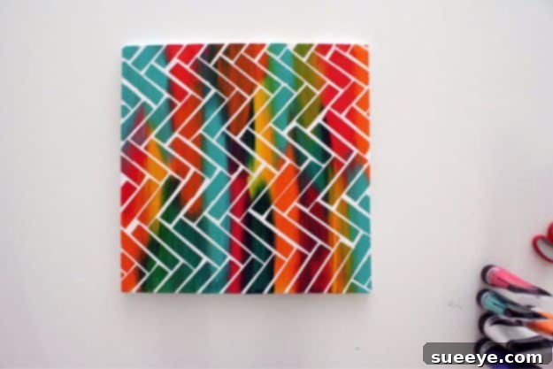 DIY Canvas Painting Ideas - DIY Canvas Painting With Scotch Tape - Cool and Easy Wall Art Ideas You Can Make On A Budget #painting #diyart #diygifts DIY Canvas Painting with Scotch Tape - Easy Geometric Art