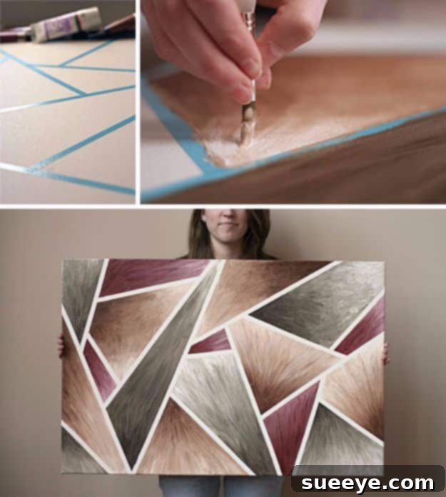 DIY Canvas Painting Ideas - DIY Easy-Peasy Artwork - Cool and Easy Wall Art Ideas You Can Make On A Budget #painting #diyart #diygifts DIY Easy-Peasy Artwork - Minimalist Canvas Painting
