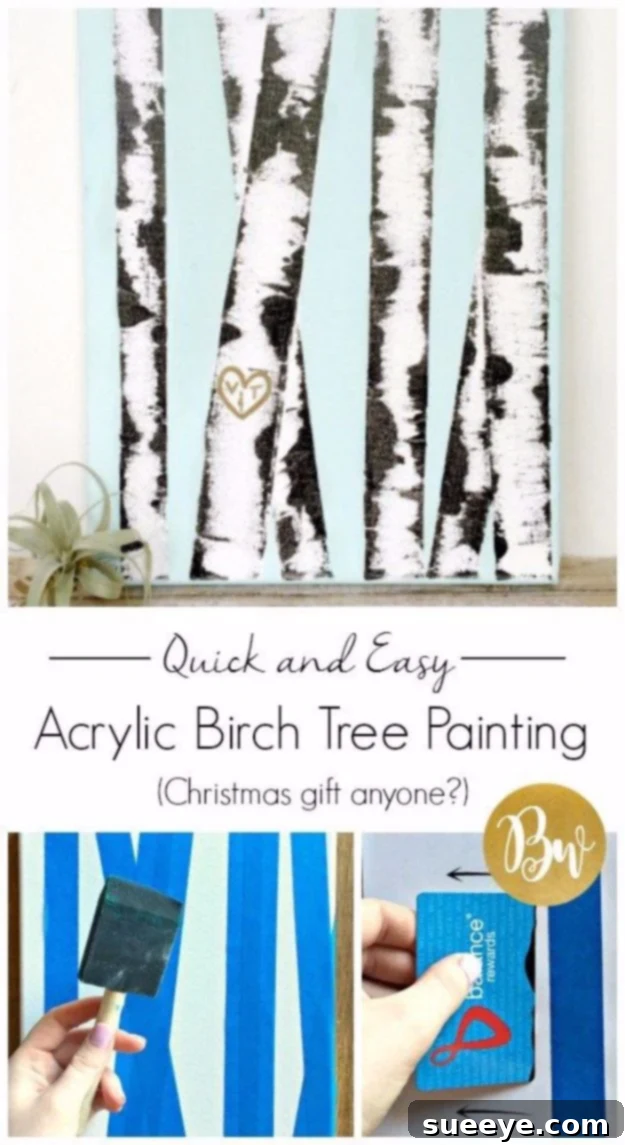 DIY Canvas Painting Ideas - Acrylic Birch Tree Canvas Painting DIY - Cool and Easy Wall Art Ideas You Can Make On A Budget #painting #diyart #diygifts Acrylic Birch Tree Canvas Painting - Easy DIY Wall Art
