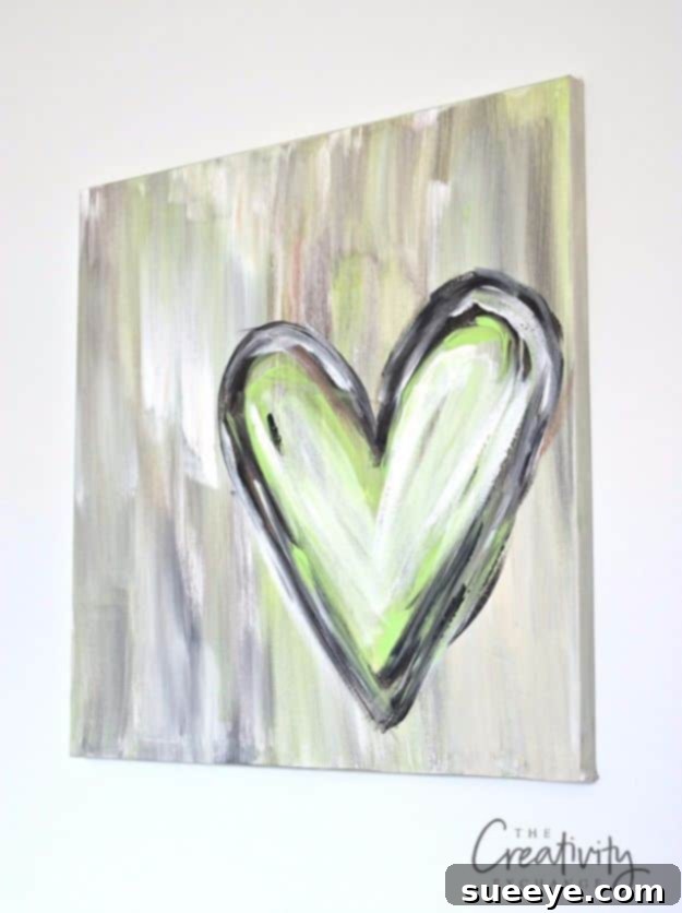 DIY Canvas Painting Ideas - DIY Abstract Heart Painting - Cool and Easy Wall Art Ideas You Can Make On A Budget #painting #diyart #diygifts Abstract Heart Painting - Easy DIY Canvas Art