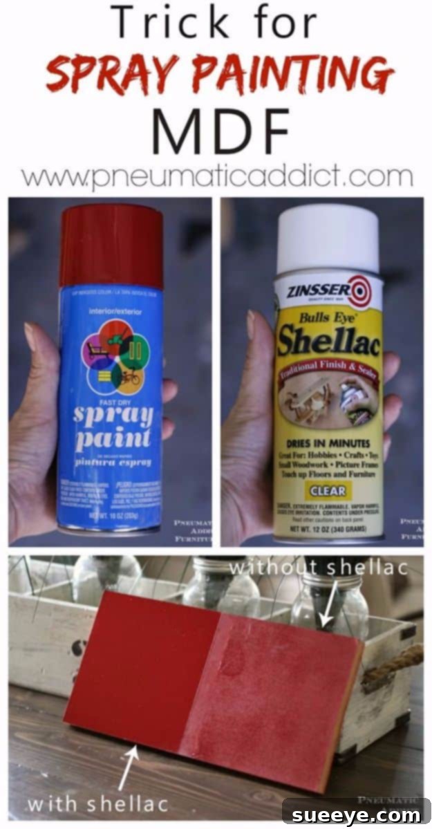 Spray Painting MDF: The Secret to Smoothness Expert tip for spray painting MDF to achieve a perfectly smooth and durable surface, shown on a furniture piece