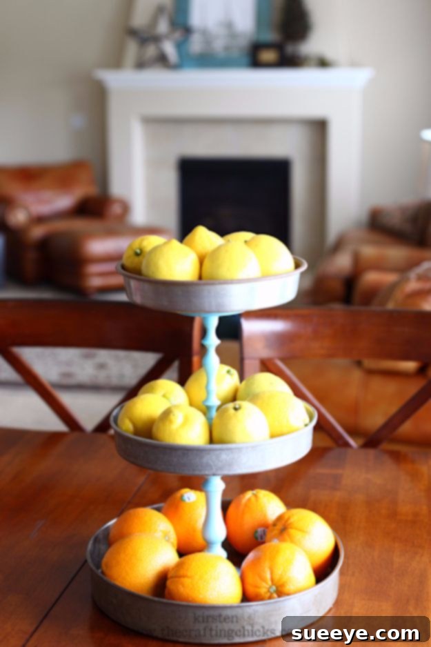 DIY 3 Tiered Stand with Spray Paint Decorative 3-tiered stand elegantly spray painted to serve as a stylish and functional home accent