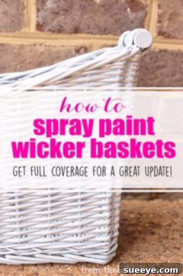 Spray Paint Wicker Baskets: DIY Refresh Wicker basket successfully spray painted with even coverage, showcasing a refreshed and modernized appearance
