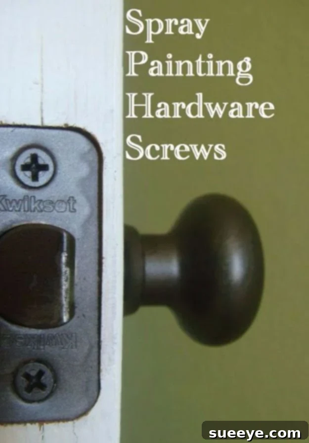 Spray Painting Hardware: Easy Home Upgrade Assorted furniture hardware pieces revitalized with a fresh spray paint finish, illustrating an easy upgrade
