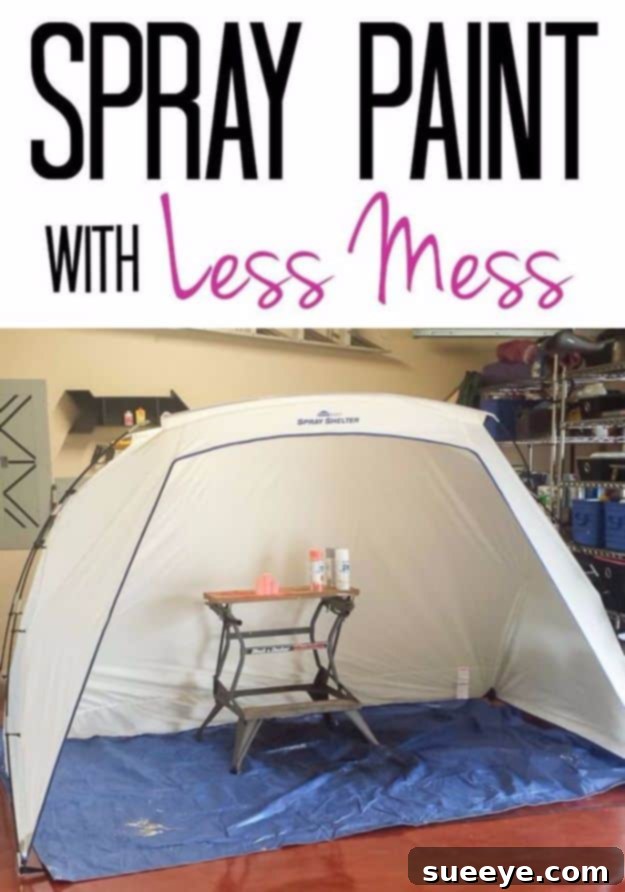 Clean Spray Painting: Tips to Prevent Mess An example setup demonstrating how to spray paint cleanly and minimize mess in a practical workspace