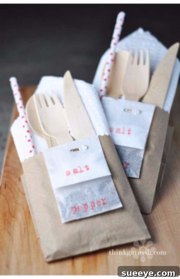 DIY Outdoors Wedding Ideas - Grab And Go Utensils - Step by Step Tutorials and Projects Ideas for Summer Brides - Lighting, Mason Jar Centerpieces, Table Decor, Party Favors, Guestbook Ideas, Signs, Flowers, Banners, Tablecloth #wedding #diy DIY Outdoors Wedding Ideas - Grab And Go Utensils - Step by Step Tutorials and Projects Ideas for Summer Brides - Lighting, Mason Jar Centerpieces, Table Decor, Party Favors, Guestbook Ideas, Signs, Flowers, Banners, Tablecloth #wedding #diy