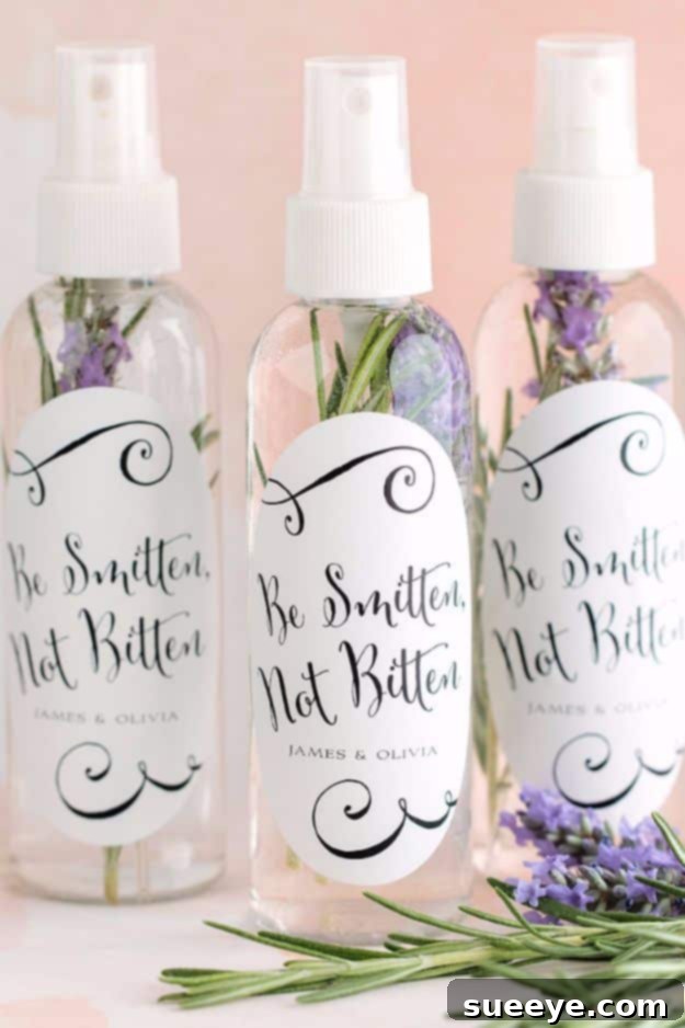 DIY Outdoors Wedding Ideas - DIY Bug Spray Wedding Favors - Step by Step Tutorials and Projects Ideas for Summer Brides - Lighting, Mason Jar Centerpieces, Table Decor, Party Favors, Guestbook Ideas, Signs, Flowers, Banners, Tablecloth #wedding #diy DIY Outdoors Wedding Ideas - DIY Bug Spray Wedding Favors - Step by Step Tutorials and Projects Ideas for Summer Brides - Lighting, Mason Jar Centerpieces, Table Decor, Party Favors, Guestbook Ideas, Signs, Flowers, Banners, Tablecloth #wedding #diy
