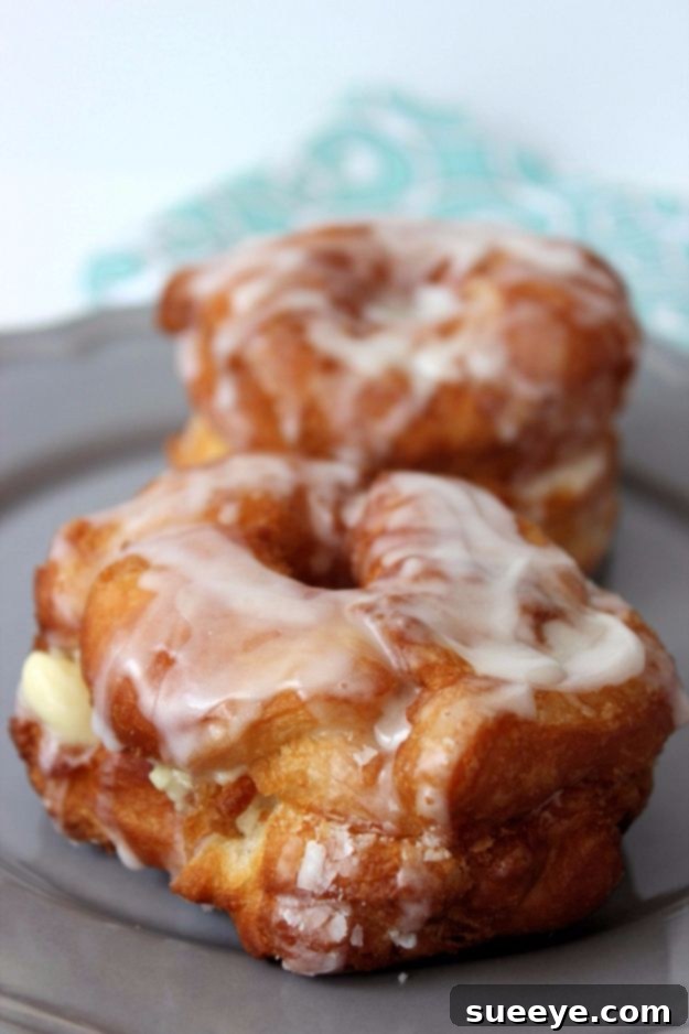 Easy Cronuts Homemade Easy Cronuts, a simplified croissant-doughnut hybrid made with crescent rolls.